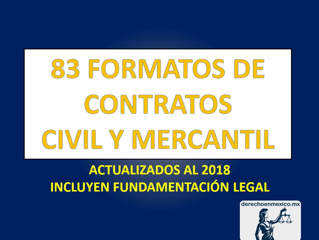 83 FORMATOS DE CONTRATOS CIVIL Y MERCANTIL 