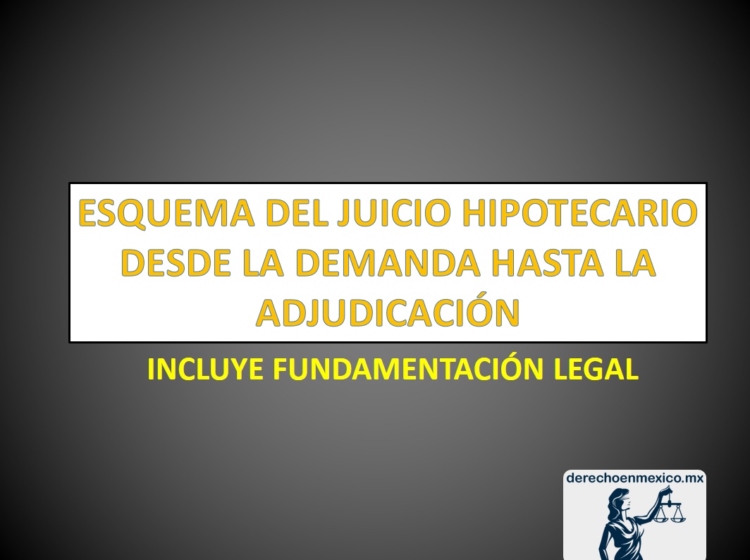 ESQUEMA DEL JUICIO HIPOTECARIO DESDE LA DEMANDA HASTA LA ADJUDICACIÓN