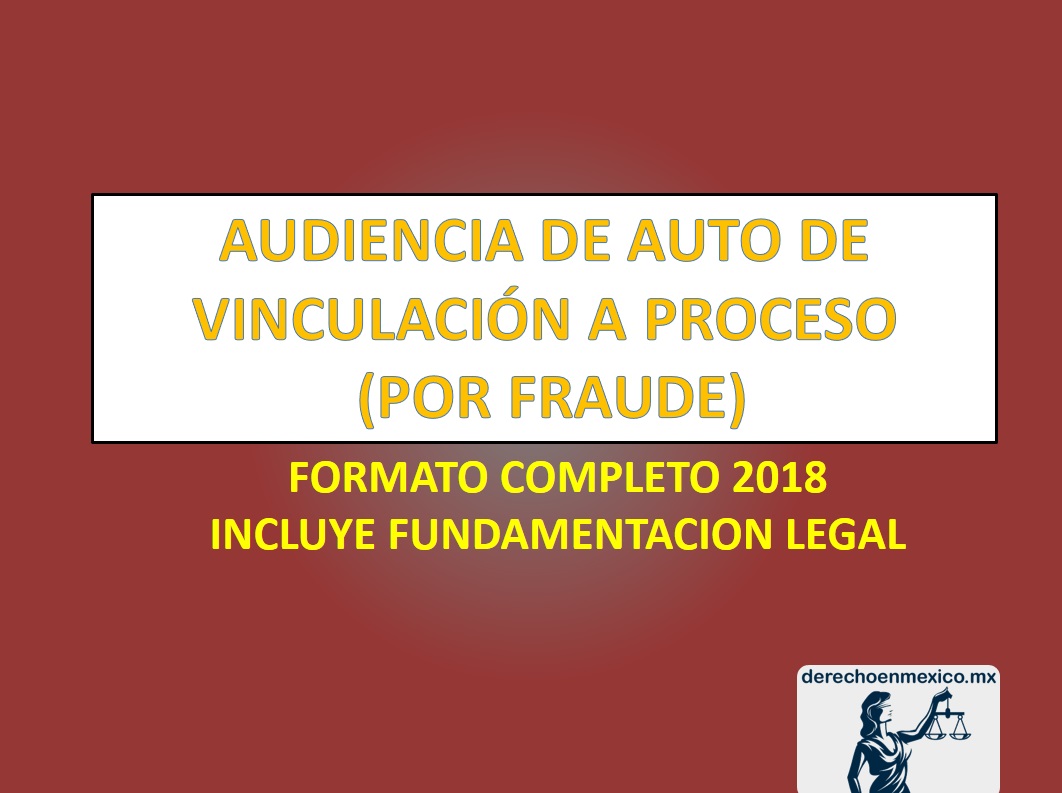 AUDIENCIA DE AUTO DE VINCULACIÓN A PROCESO (POR FRAUDE