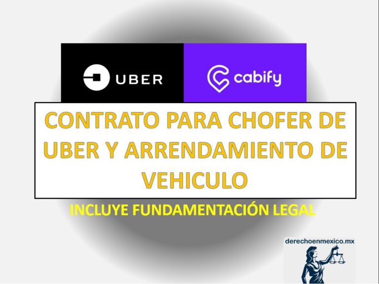 CONTRATO PARA CHOFER DE UBER Y ARRENDAMIENTO DE VEHÍCULO